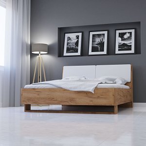 Κρεβάτι Avanti Διπλό Σετ 2τμχ Με Πάτωμα Χρυσός Δρυς-Λευκό 160x200cm TO-AVANTI160SET