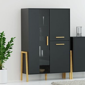 Βιτρίνα Belle Ανθρακί 102.5x41x152.5cm TO-BELLE1W2DANTHRACITE