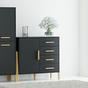 Μπουφές Belle Ανθρακί 102.5x41x91cm TO-BELLEKOM1D4SANTHRACITE