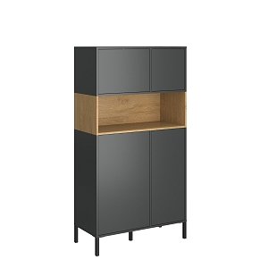 Ραφιέρα Beril Ανθρακί-Χρυσό Δρυς 90x42x170cm TO-BERIL4D