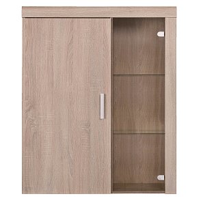 Κρεμαστή Βιτρίνα Δίφυλλη Damis 90.5x35x113.5εκ Σονόμα Με τζάμι και MDF Διακόσμηση TO-DAM1D1W
