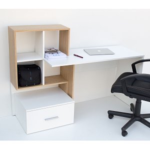 Γραφείο HO1S Λευκό με Φυσικό 149x50x105εκ TO-DESKHO1S