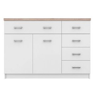 Μπουφές 120x33x85εκ Top Mix2D5S Λευκό-Sonoma μέ 5 Συρτάρια TO-KOM2D5SWH