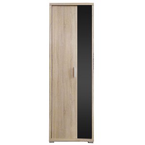 Ντουλάπα Μονόφυλλη Laura 66x35x208.8εκ Σονόμα-Μαύρη TO-LAURA