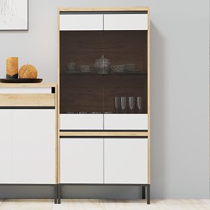 Βιτρίνα Palmor Χρυσό Δρυς-Λευκό 77x40x164cm TO-PALMOR2D2W