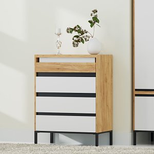 Συρταριέρα Palmor Χρυσό Δρυς-Λευκό 77x40x101cm TO-PALMOR4S
