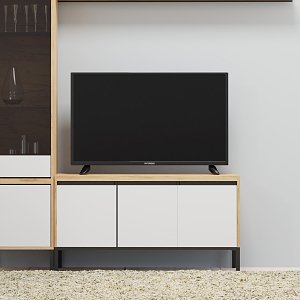 Έπιπλο Τηλεόρασης Palmor Χρυσό Δρυς-Λευκό 113.5x40x60cm TO-PALMORTV3D115