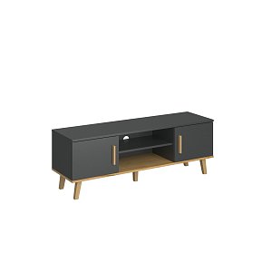 Έπιπλο TV Pluton Ανθρακί-Χρυσό Δρυς 138x40x48.6cm TO-PLUTON2DTV
