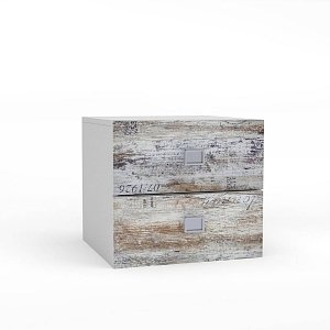 Κομοδίνο Pump 45x41x43cm Λευκό με Μοντέρνα Διακόσμηση TO-PUMP2S