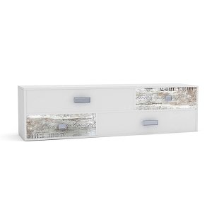 Pump Έπιπλο TV 150x40x43 Λευκό με Μοντέρνα Διακόσμηση TO-PUMP4S