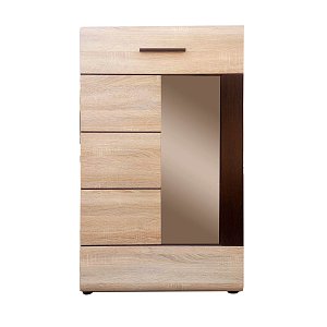 Βιτρίνα Μονόφυλλη Solo 1W 65x35x109cm Sonoma Wenge και MDF Καμπυλωτό τελείωμα στην πόρτα TO-SOLO1W