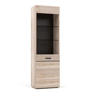 Βιτρίνα Μονόφυλλη Solo 60x41x197cm Sonoma με λεπτομέρειες Wenge TO-SOLO1WHIGH