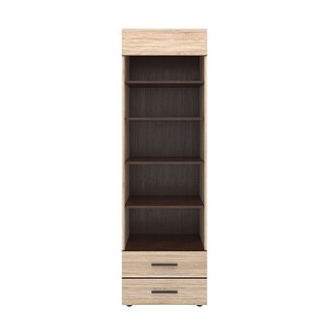 Βιβλιοθήκη Solo 2S 60x41x197 Sonoma με Wenge και MDF Καμπυλωτό τελείωμα TO-SOLO2S