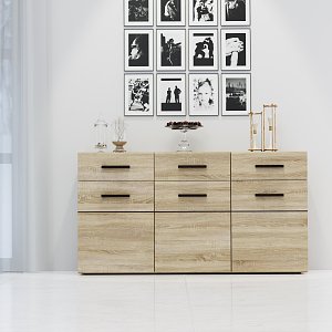 Μπουφές Solo 150x41x82cm Sonoma με Wenge και MDF Καμπυλωτό τελείωμα στις πόρτες TO-SOLO3D3S