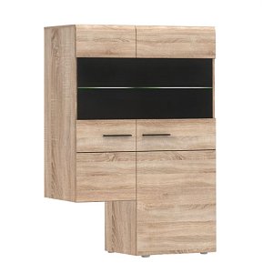 Κρεμαστή Βιτρίνα Δίφυλλη Solo δεξιά 2W 90x41x136cm Sonoma Wenge TO-SOLOTV2WP