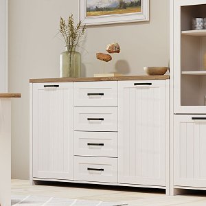 ΜΠΟΥΦΕΣ VERNE 147.9x37.2x91.8cm Λευκό-Φυσικό Δρυς TO-VERNEKOM2D4S