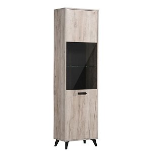 ΒΙΤΡΙΝΑ ΜΟΝΟΦΥΛΛΗ UMBRIA 1K VS GREY OAK-ΜΑΥΡΟ 53x33x191εκ 11008862