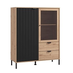 ΒΙΤΡΙΝΑ VANDEA 131 2K2F VS1 ARTISAN-ΜΑΥΡΟ ΜΑΤ 106x40x131εκ 11013561