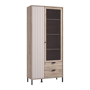 ΒΙΤΡΙΝΑ VANDEA 195 2K2F VS1 CASHMERE-GREY OAK 87x40x195εκ 11013569