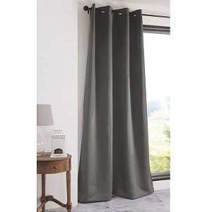 Κουρτίνα με Κρίκους Coveri Black Out Σκούρο Γκρι 140x270cm