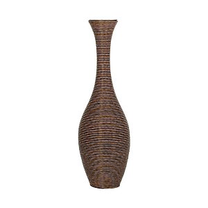 ΔΙΑΚΟΣΜΗΤΙΚΟ ΒΑΖΟ Fylliana FL250 PU RATTAN ΜΑΥΡΟ-ΦΥΣΙΚΟ ΧΡΩΜΑ 100εκ 374-225-609