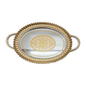 ΔΙΣΚΟΣ ΜΕ ΚΑΘΡΕΦΤΗ Fylliana ΧΡΥΣΟ ΧΡΩΜΑ 39x24x3,5εκ sls 279-222-180