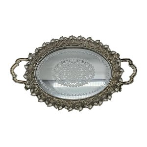ΔΙΣΚΟΣ ΜΕ ΚΑΘΡΕΦΤΗ Fylliana Flower ΑΣΗΜΙ ΧΡΩΜΑ 40x25x4εκ sls 279-222-157