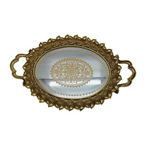 ΔΙΣΚΟΣ ΜΕ ΚΑΘΡΕΦΤΗ Fylliana Flower ΧΡΥΣΟ ΧΡΩΜΑ 40x25x4εκ sls 279-222-156