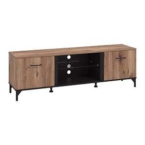ΕΠΙΠΛΟ TV CORSICA 170 FLAGSTAFF OAK-ΜΑΥΡΟ 170,5x42x53,5εκ 11012001