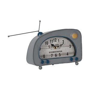 ΕΠΙΤΡΑΠΕΖΙΟ ΡΟΛΟΙ Fylliana "Vintage Radio" ΜΕΤΑΛΛΙΚΟ ΣΙΕΛ ΧΡΩΜΑ 22x8x16εκ sls 125-222-346
