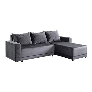 ΓΩΝΙΑΚΟΣ ΚΑΝΑΠΕΣ ΚΡΕΒΑΤΙ Lotos ΓΚΡΙ ΧΡΩΜΑ 237x168x80εκ 21045039