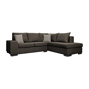 ΚΑΝΑΠΕΣ ΓΩΝΙΑ ΔΕΞΙΑ Fylliana New Toulouse TAUPE ΥΦΑΣΜΑ ΜΕ MOCCA ΜΑΞΙΛΑΡΙΑ 260x205x93εκ 831-124-967
