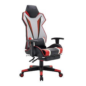 ΚΑΡΕΚΛΑ GAMING Fylliana D-01 ΤΕΧΝΟΔΕΡΜΑ ΜΑΥΡΗ-ΚΟΚΚΙΝΗ 53x47x127εκ 388-00-002