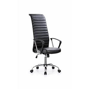 ΚΑΡΕΚΛΑ ΓΡΑΦΕΙΟΥ ΜΑΥΡΗ ΔΕΡΜΑΤΙΝΗ SP-6351-6 57x60x117-127εκ 425-16-003