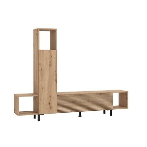 ΚΕΝΤΡΟ ΨΥΧΑΓΩΓΙΑΣ-ΣΥΝΘΕΣΗ ANDROS ARTISAN OAK-ARTISAN OAK ΜΕ ΜΑΥΡΕΣ ΓΡΑΜΜΕΣ 184x30x138εκ 11014798