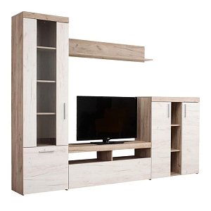 ΚΕΝΤΡΟ ΨΥΧΑΓΩΓΙΑΣ-ΣΥΝΘΕΣΗ Arno Grey Oak-White Oak 262x35x195εκ 11008760
