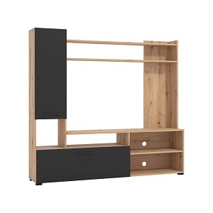 ΚΕΝΤΡΟ ΨΥΧΑΓΩΓΙΑΣ-ΣΥΝΘΕΣΗ BRAGA ARTISAN OAK-ΜΑΥΡΟ 168x35x157εκ 11011452