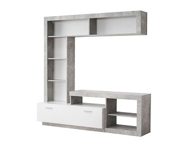 ΚΕΝΤΡΟ ΨΥΧΑΓΩΓΙΑΣ-ΣΥΝΘΕΣΗ GLEN ΛΕΥΚΟ-ΓΚΡΙ CONCRETE 170x41x170εκ 11008763