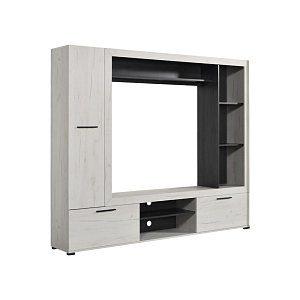 ΚΕΝΤΡΟ ΨΥΧΑΓΩΓΙΑΣ-ΣΥΝΘΕΣΗ LORCA WHITE OAK / ΜΑΥΡΟ 195.5x35x171.5εκ 11008353