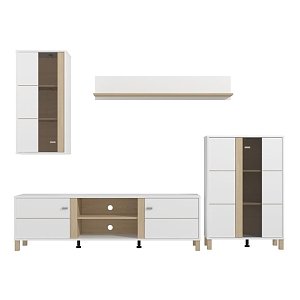 ΚΕΝΤΡΟ ΨΥΧΑΓΩΓΙΑΣ-ΣΥΝΘΕΣΗ PECKHAM ΛΕΥΚΟ-OAK 260x40x183εκ 11014594
