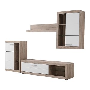 ΚΕΝΤΡΟ ΨΥΧΑΓΩΓΙΑΣ-ΣΥΝΘΕΣΗ ROSSO GREY OAK-ΛΕΥΚΗ ΛΑΚΑ 266x41x186εκ 11008773