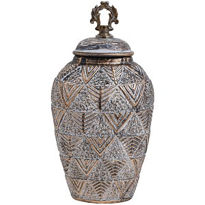 ΚΕΡΑΜΙΚΟ ΒΑΖΟ Fylliana 818683 ΓΚΡΙ-ΧΡΥΣΟ 20*15*40 sls 373-121-634
