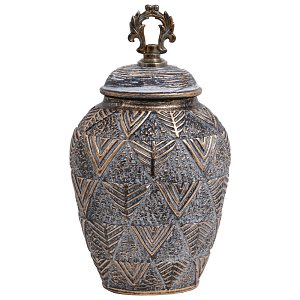 ΚΕΡΑΜΙΚΟ ΒΑΖΟ Fylliana 818684 ΓΚΡΙ-ΧΡΥΣΟ 20x17x34εκ 373-121-633