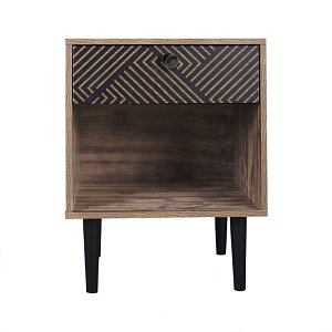 ΚΟΜΟΔΙΝΟ Fylliana "Home" ΜΑΥΡΟ ΜΕ GREY OAK 40x39.5x55εκ 271-00-024
