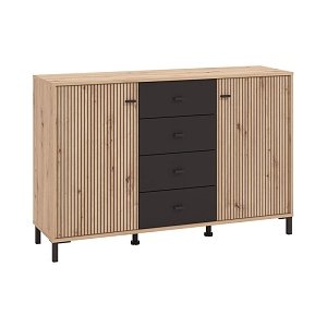 ΚΟΜΟΤΑ-ΜΠΟΥΦΕΣ AVIGNON 138 3K4F2V ARTISAN OAK-ΜΑΥΡΟ ΧΡΩΜΑ 139x40x90εκ 11014729