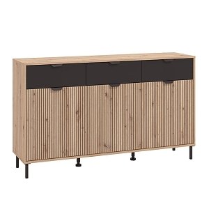 ΚΟΜΟΤΑ-ΜΠΟΥΦΕΣ MAYENNE 3K3F ARTISAN OAK-ΜΑΥΡΟ MAT 157x40x93εκ 11013359