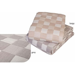 Κουβέρτα Βαμβακερή Εμπριμέ Check Γκρι 220x240cm