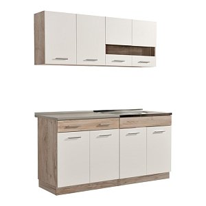 ΚΟΥΖΙΝΑ DALILA 160 GREY OAK / ΛΕΥΚΟ 160x51,5x206,5εκ 11008332