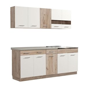 ΚΟΥΖΙΝΑ DALILA 200 GREY OAK / ΛΕΥΚΟ 200x51,5x206,5εκ 11008334