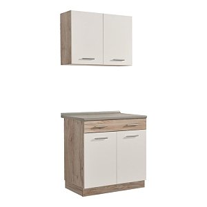 ΚΟΥΖΙΝΑ DALILA 80 GREY OAK / ΛΕΥΚΟ 80x51,5x206,5εκ 11008358